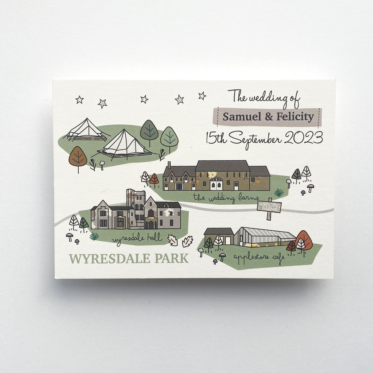 Illustrated Bespoke Map Invitation - (autumn)