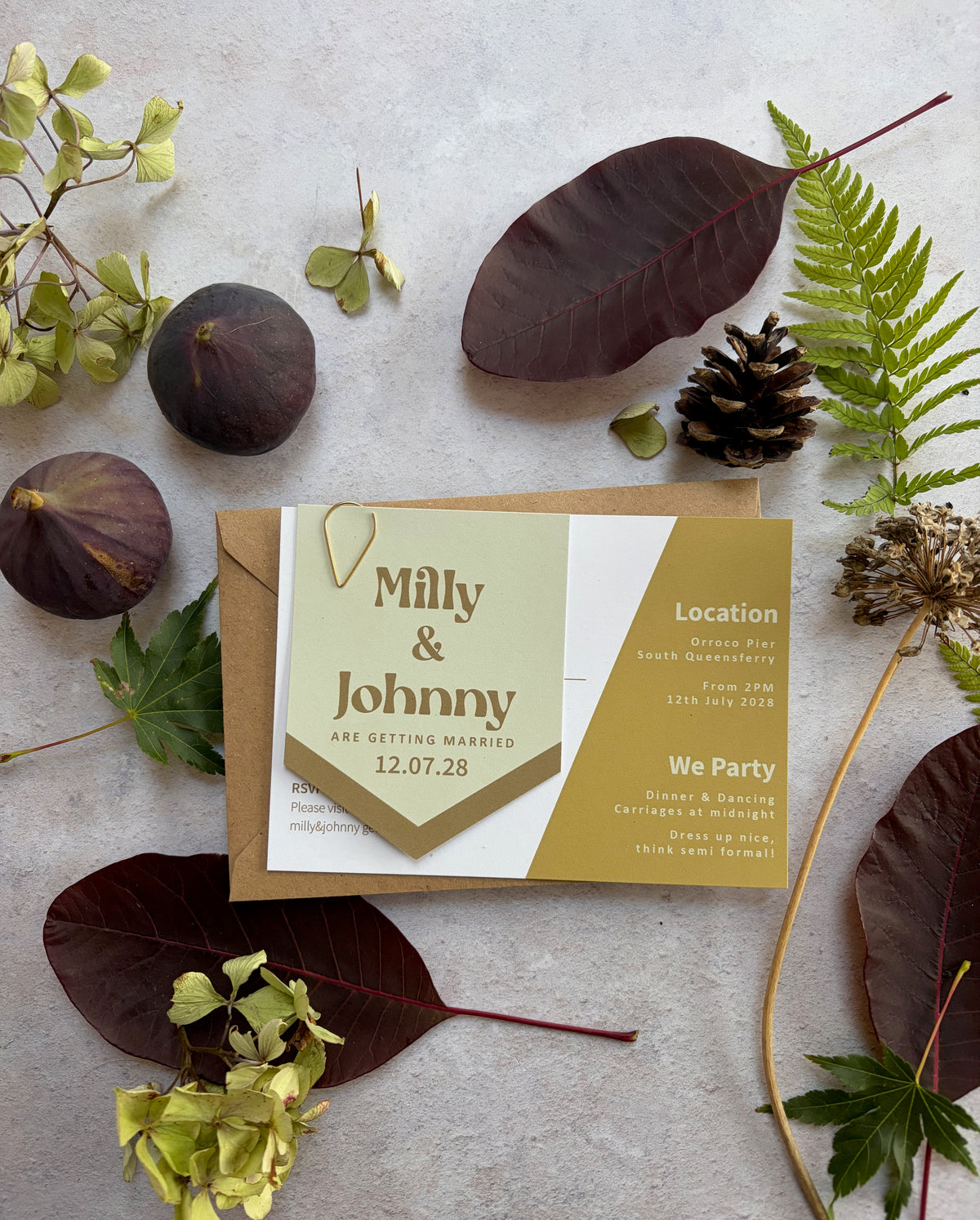 Banner Style Wedding Invitation