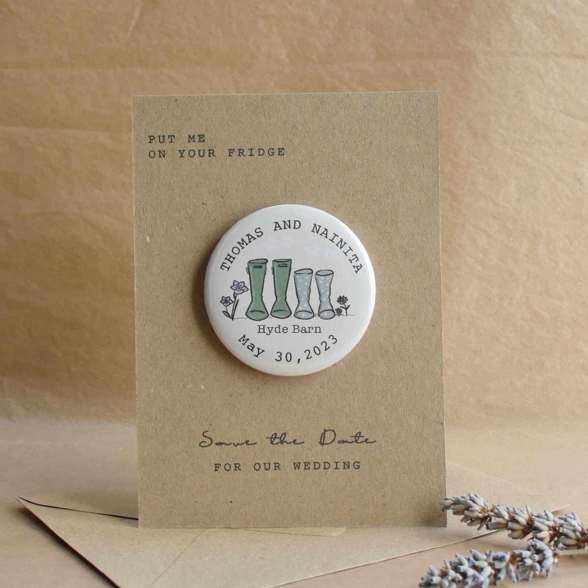 Wellie and Wildflower Magnet Save The Date