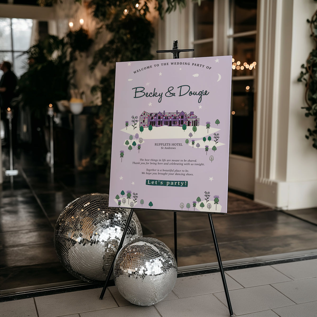 Bespoke Venue Illustration Welcome Sign