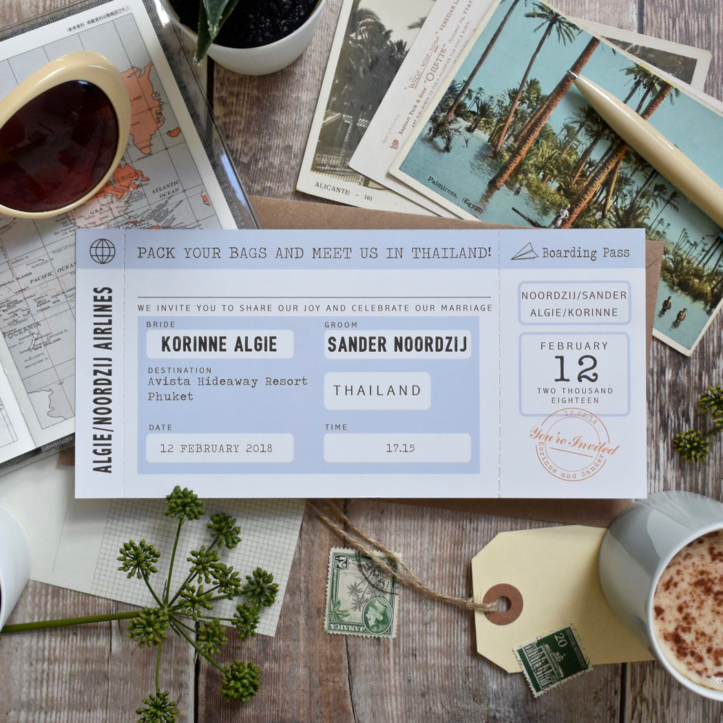 Retro Style Boarding Pass Invitation
