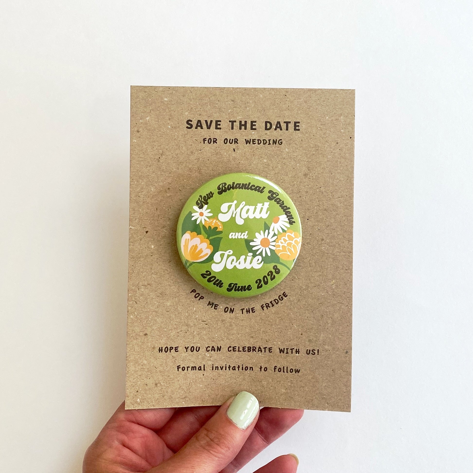 Daisy Floral Save The Date Magnet