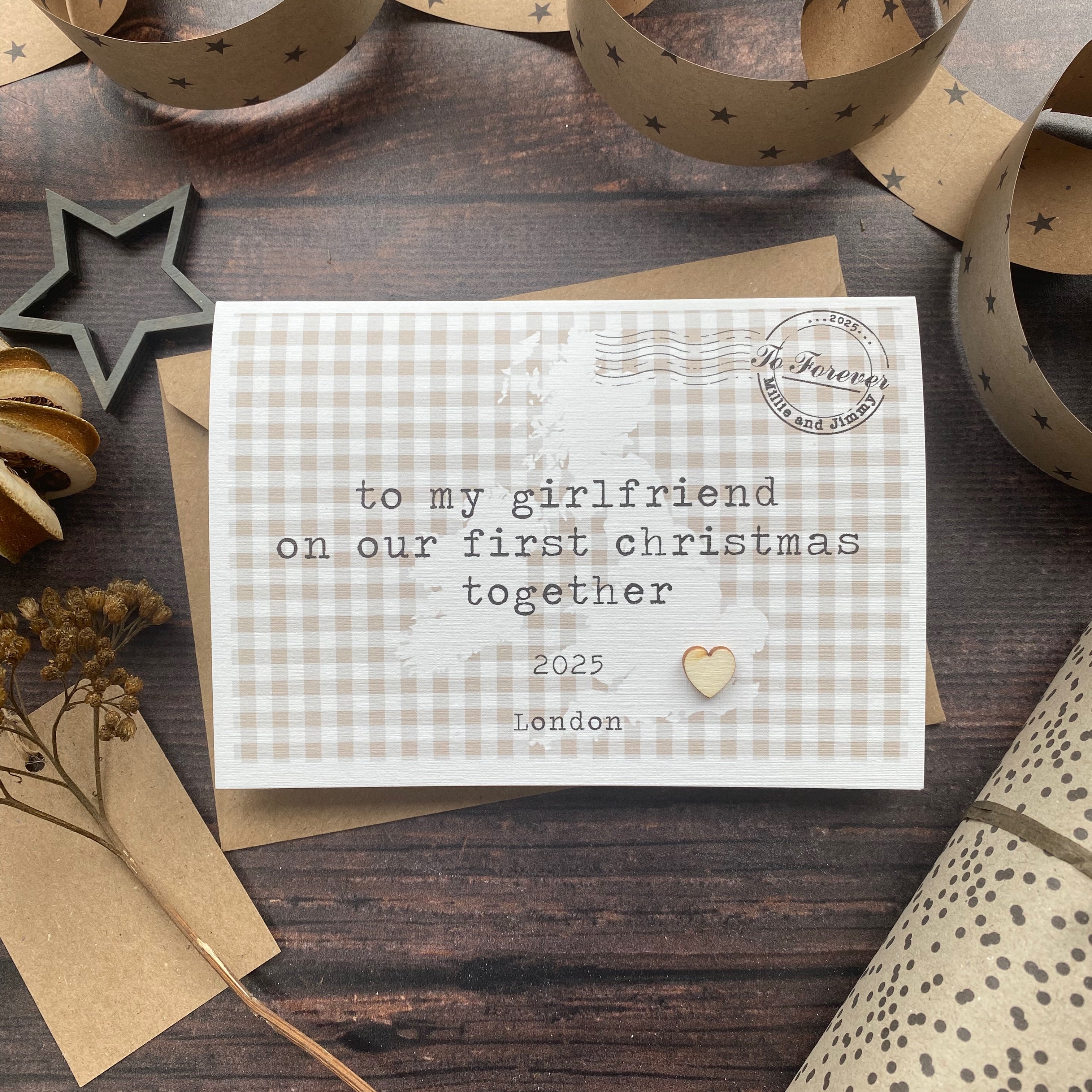 To My Girlfriend On Our First Christmas Card Personalised