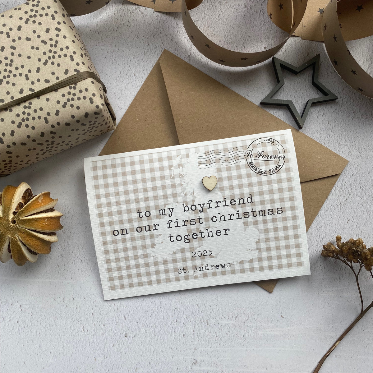 To My Boyfriend On Our First Christmas Card Personalised
