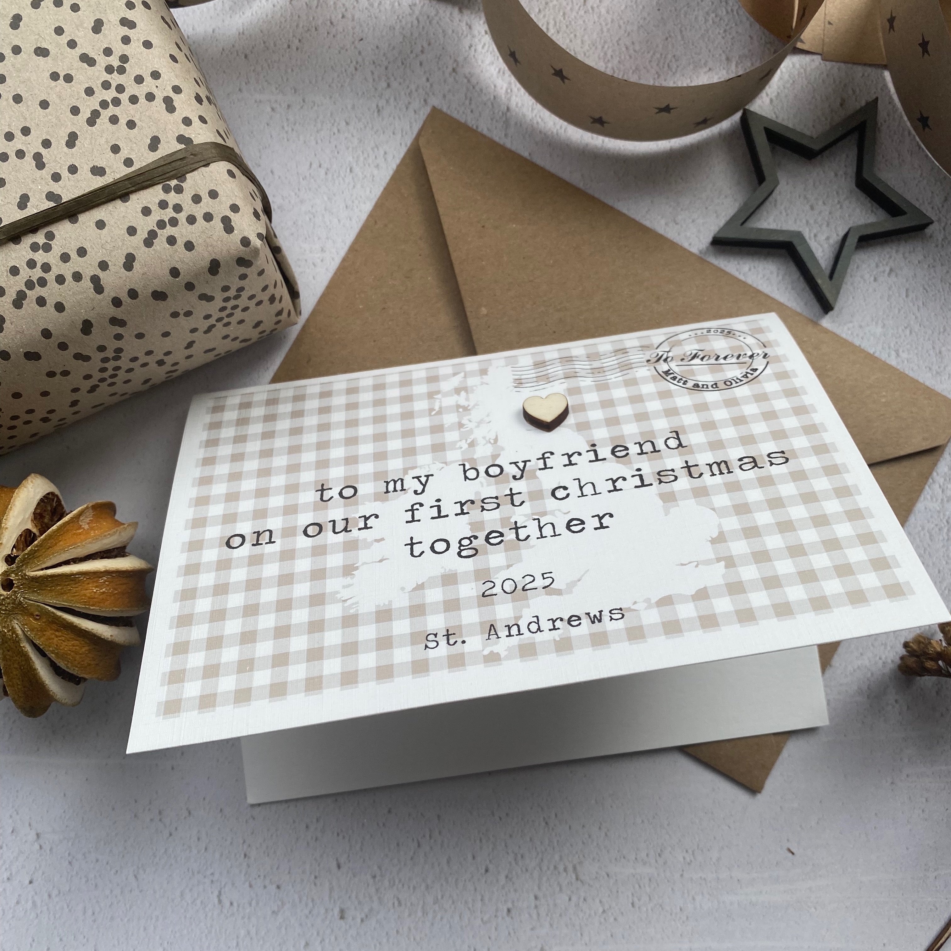 To My Boyfriend On Our First Christmas Card Personalised