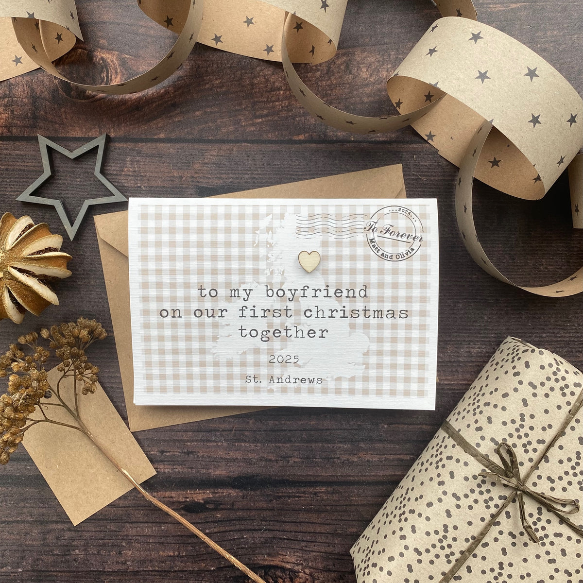 To My Boyfriend On Our First Christmas Card Personalised