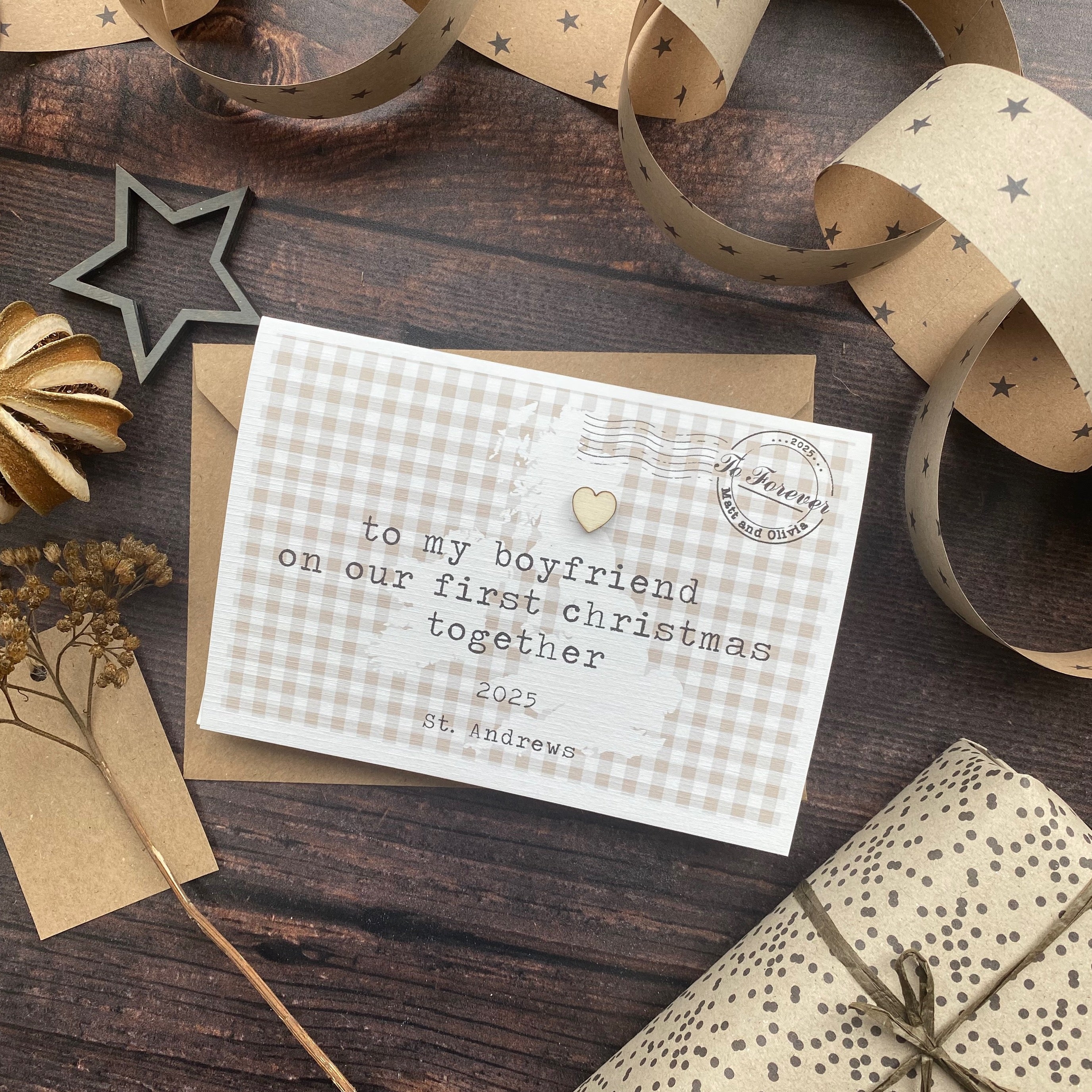 To My Boyfriend On Our First Christmas Card Personalised