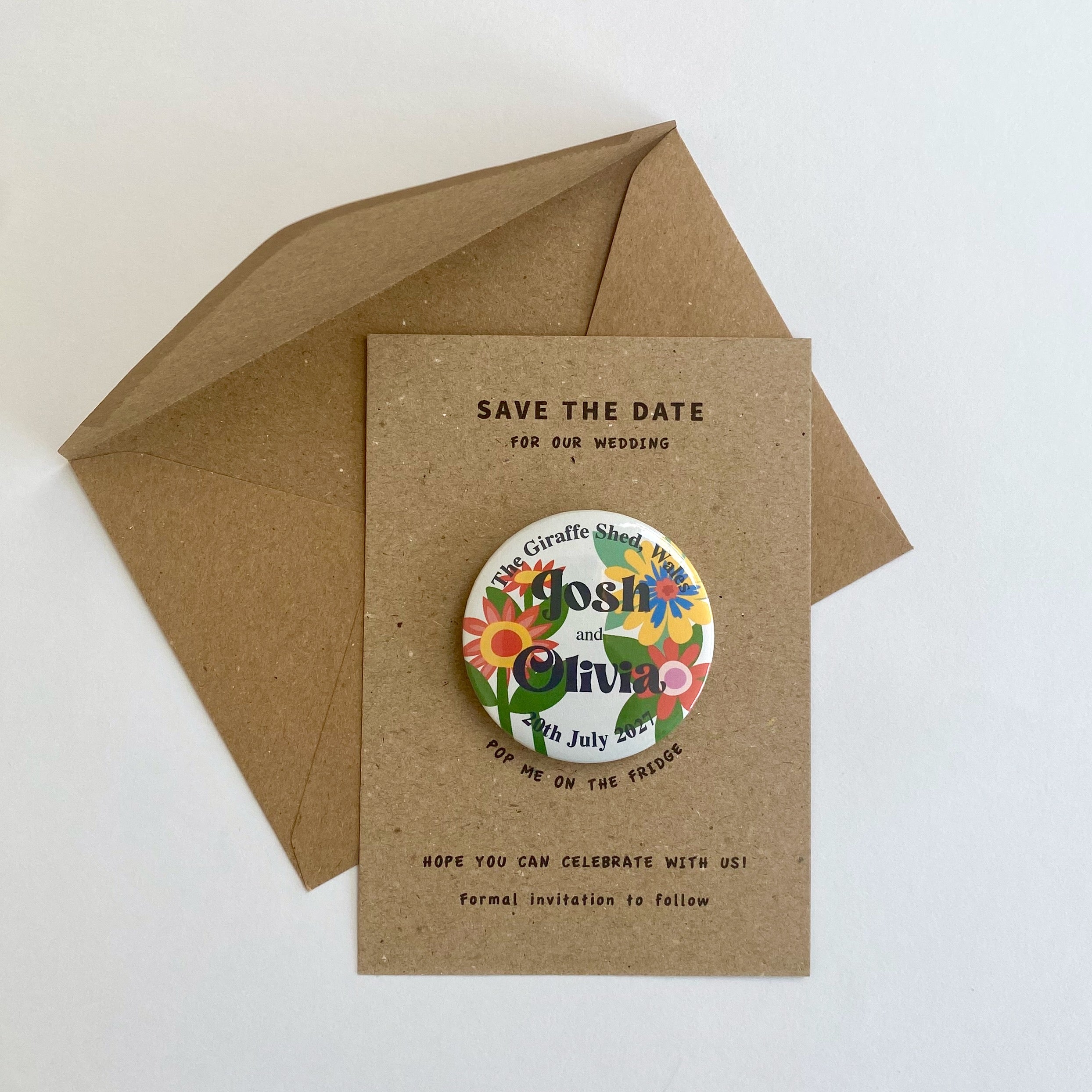Sunflower Floral Save The Date Magnet