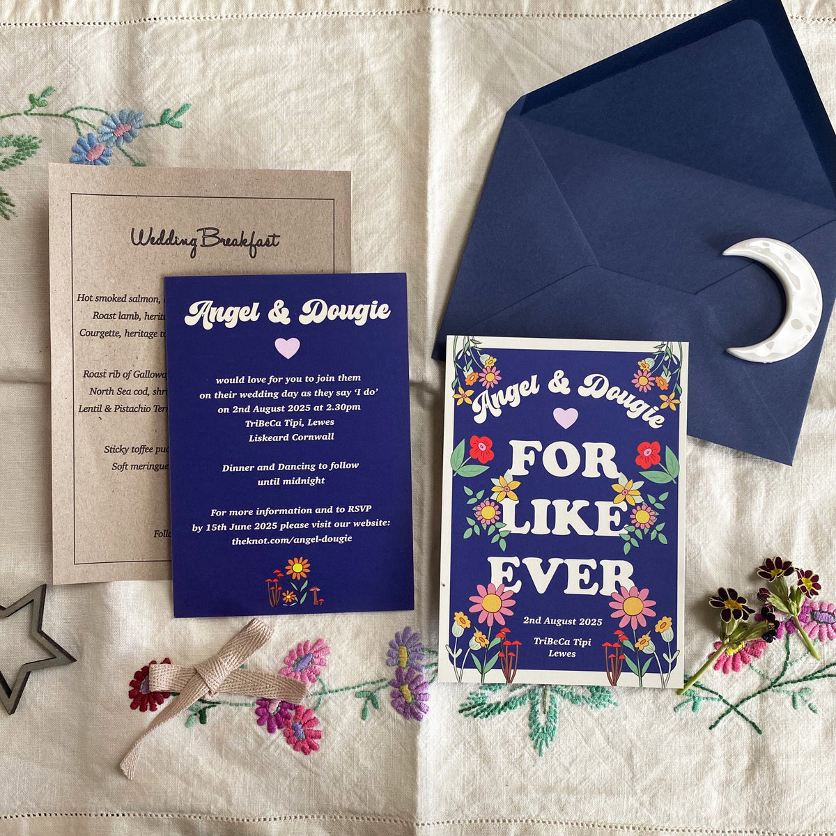 Funky Floral Wedding Invitation