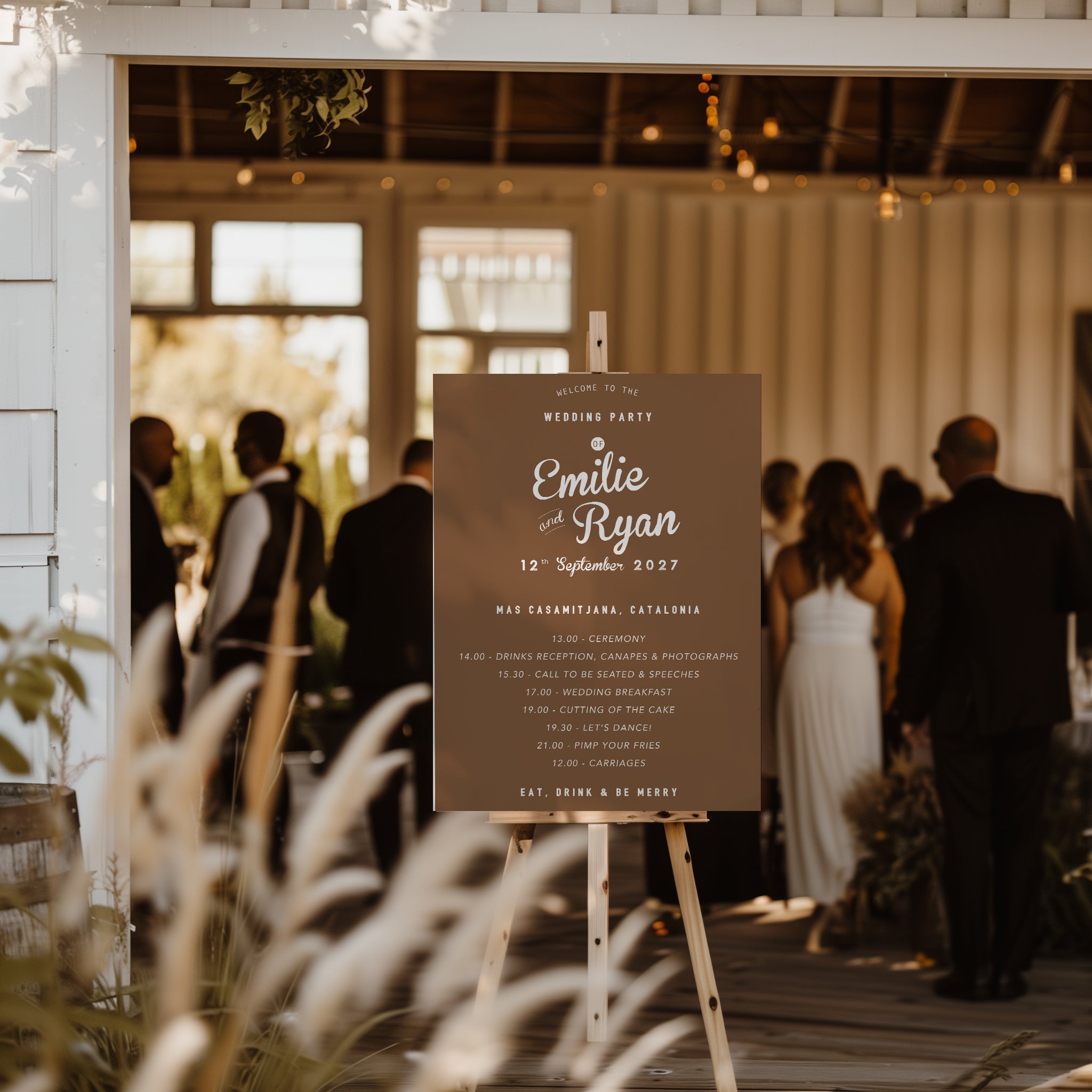 Order Of Events Wedding Sign & Welcome Board