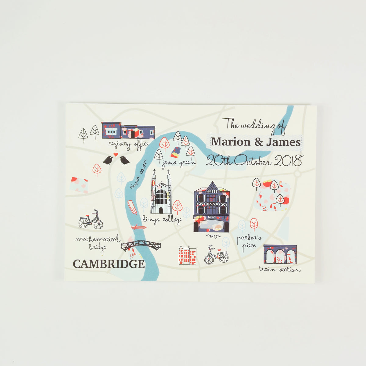 Illustrated Bespoke Map Invitation - (Cambridge)