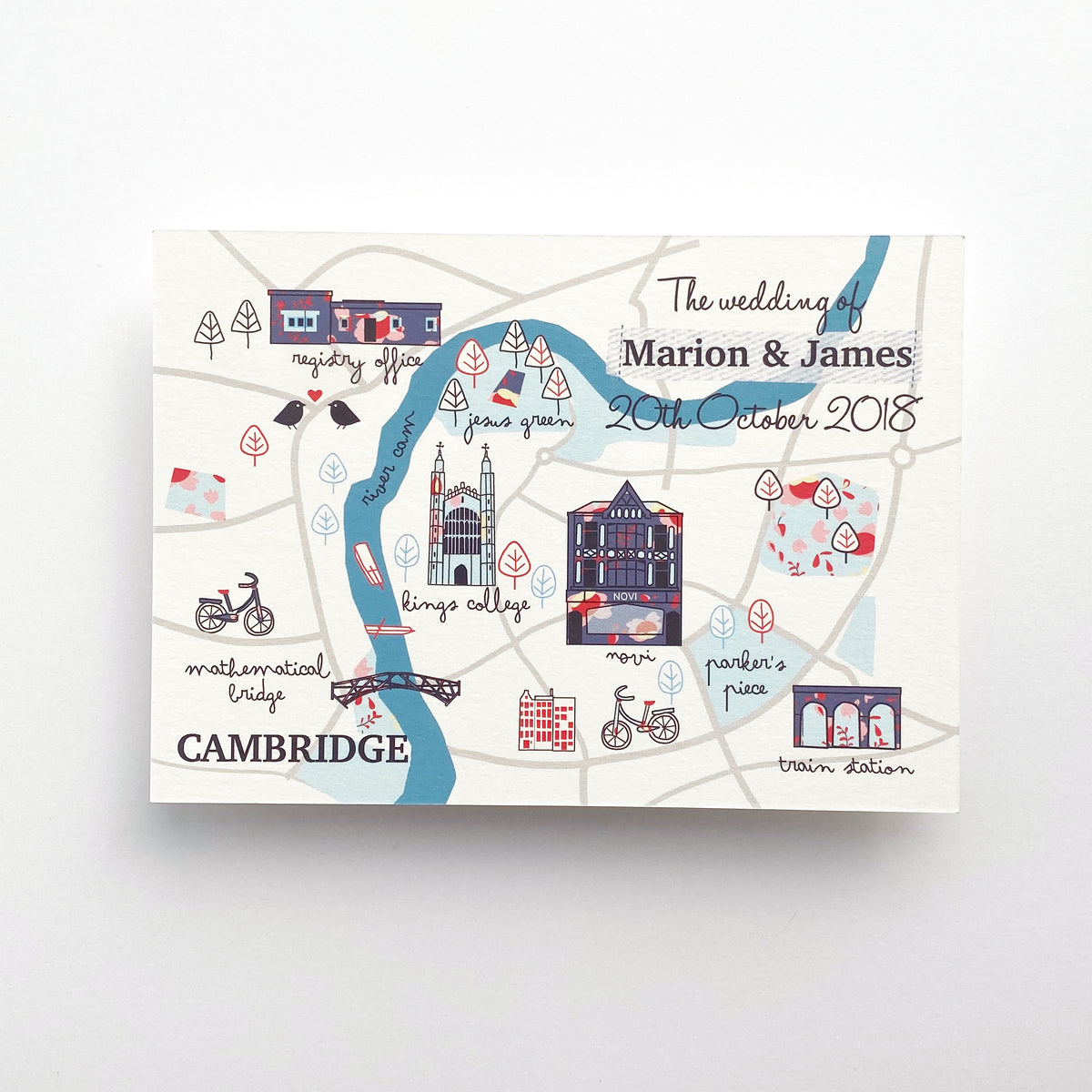 Illustrated Bespoke Map Invitation - (Cambridge)