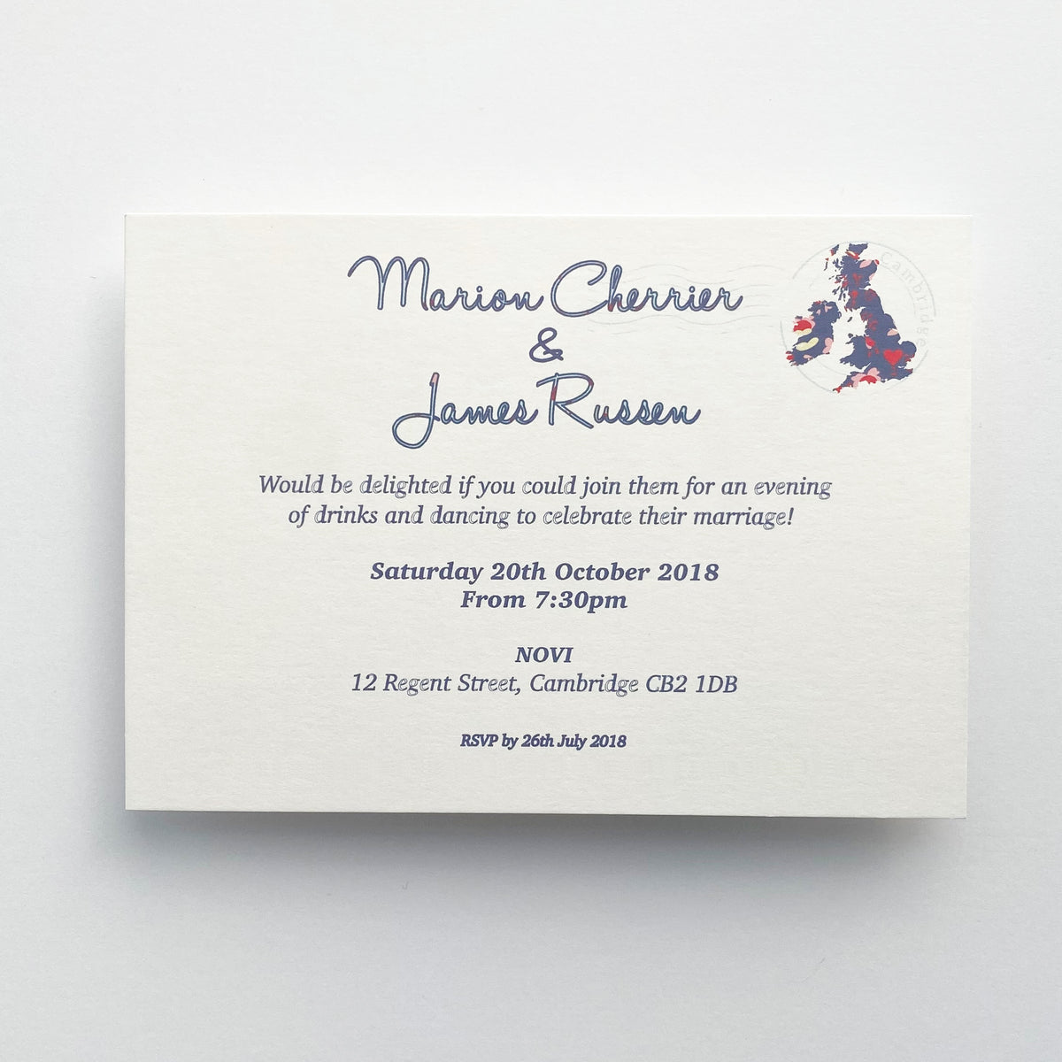 Illustrated Bespoke Map Invitation - (Cambridge)
