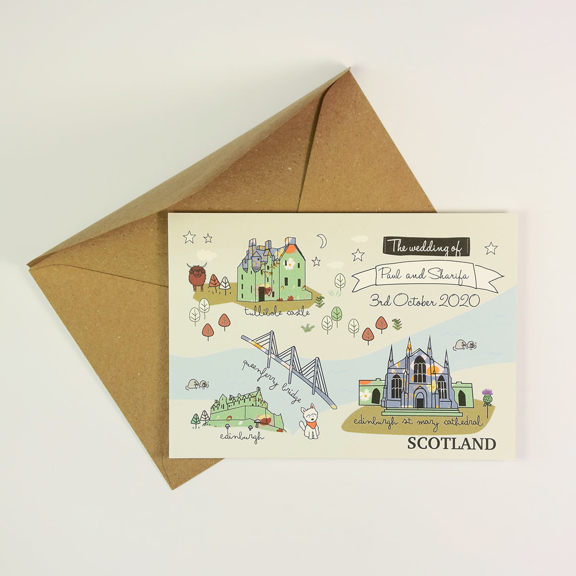Illustrated Bespoke Map Invitation - Blue