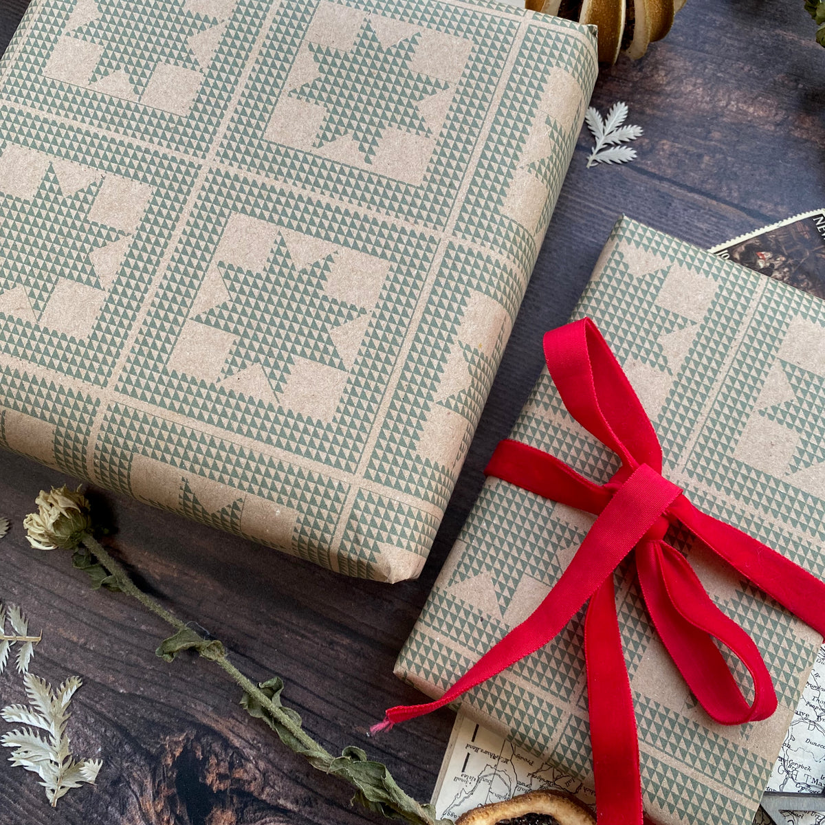 Star Patchwork 'Little Women' Paper Fibre Wrapping Paper