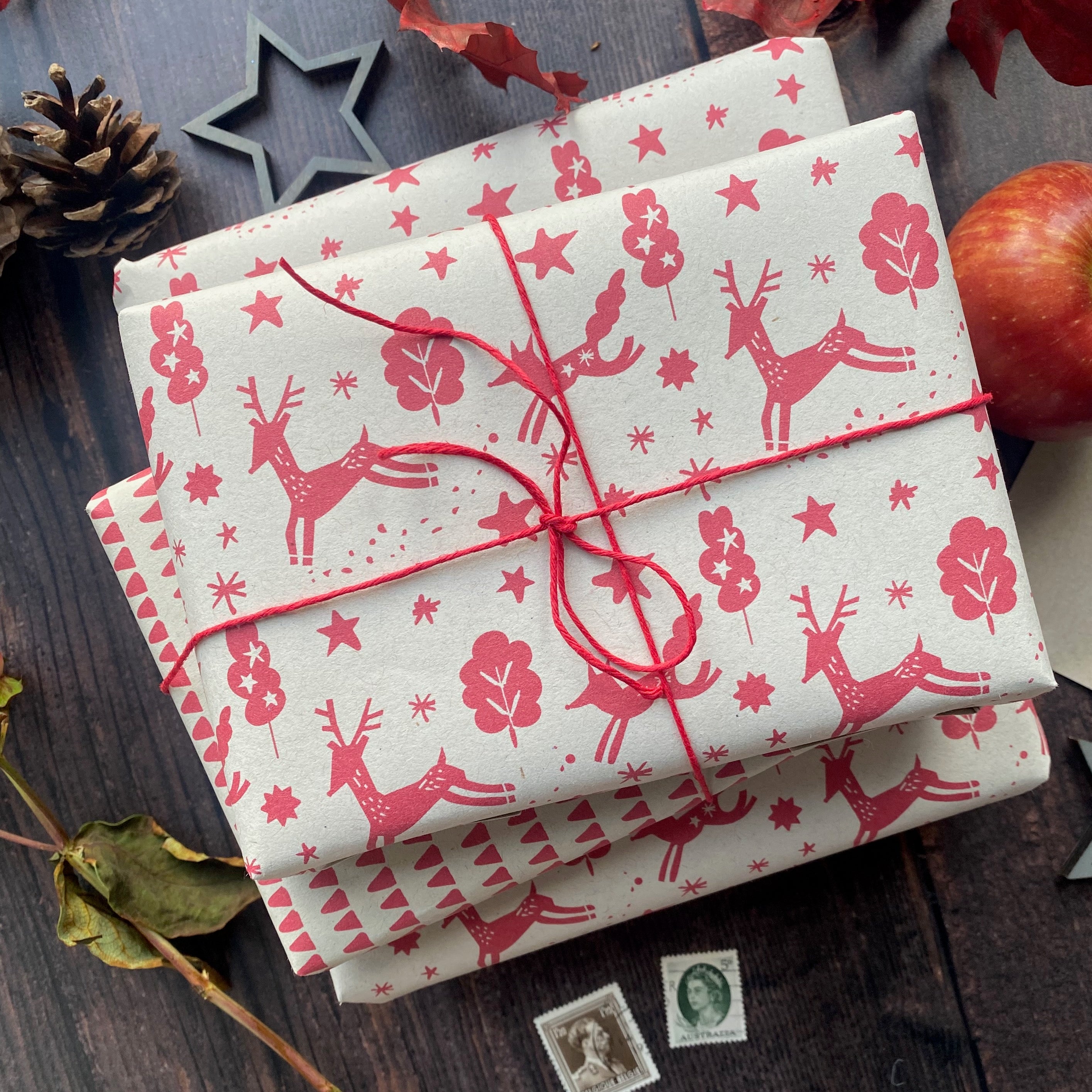 Christmas Scandi Style Paper Fibre Wrapping Paper Set