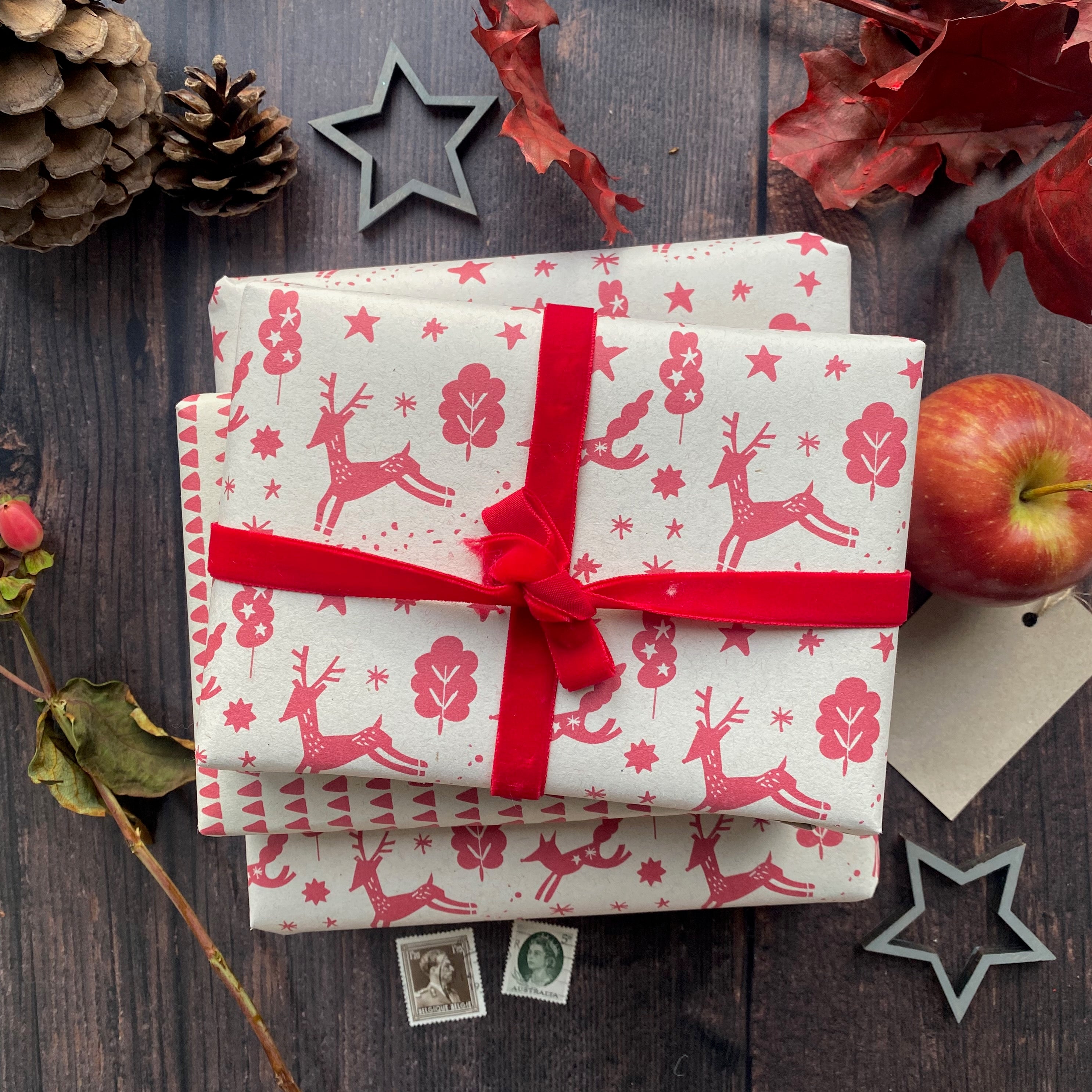 Christmas Scandi Style Paper Fibre Wrapping Paper Set