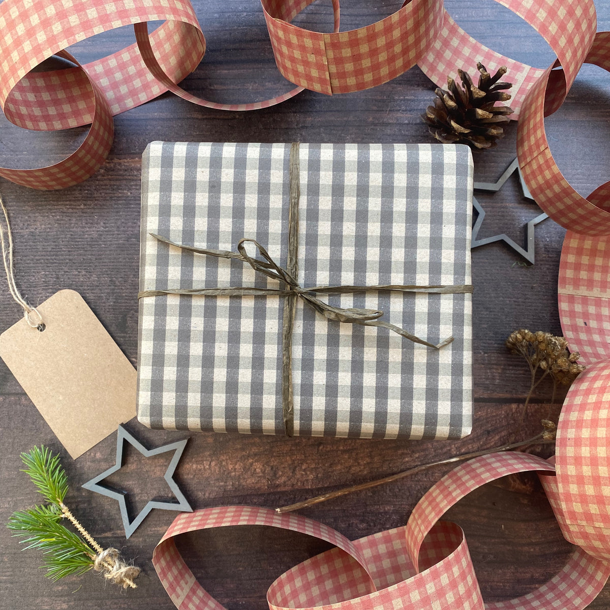 Gingham Christmas Wrapping paper