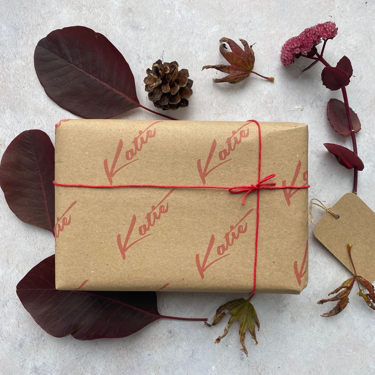 Handwritten Font Christmas Personalised Name Wrapping Paper