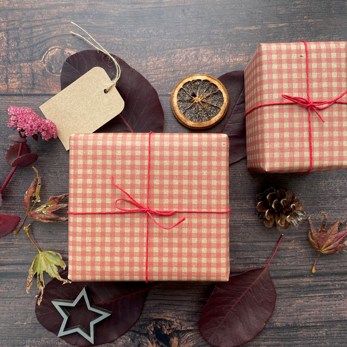 Red Gingham Christmas Wrapping paper