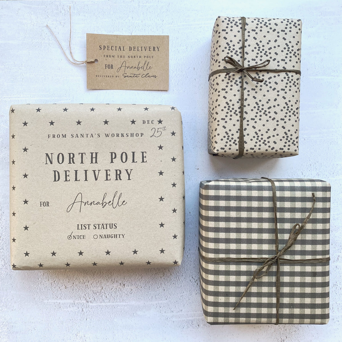 North Pole Personalised Paper Fibre Wrapping Paper