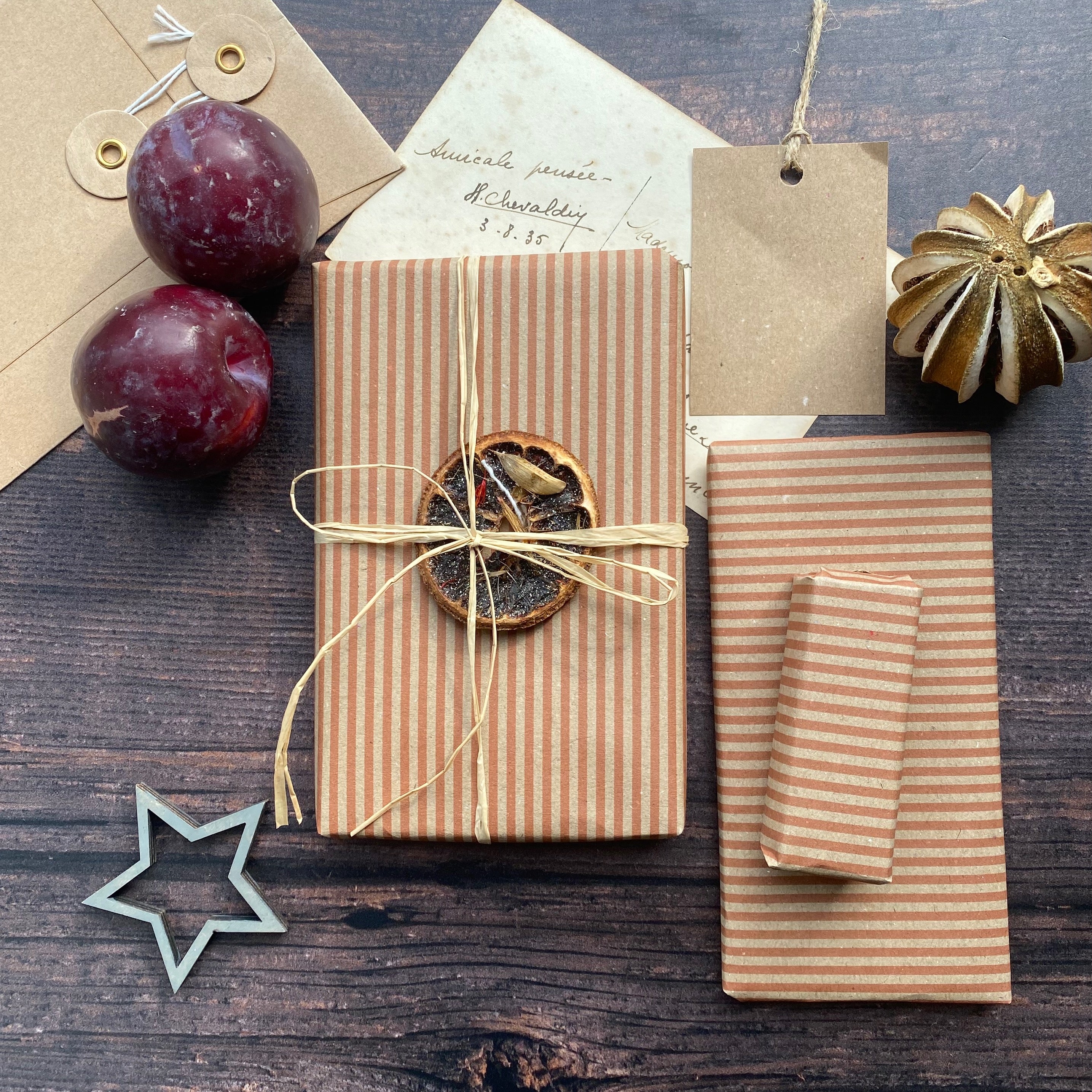 Cinnamon Stripe Paper Fibre 42 x 29.7cm