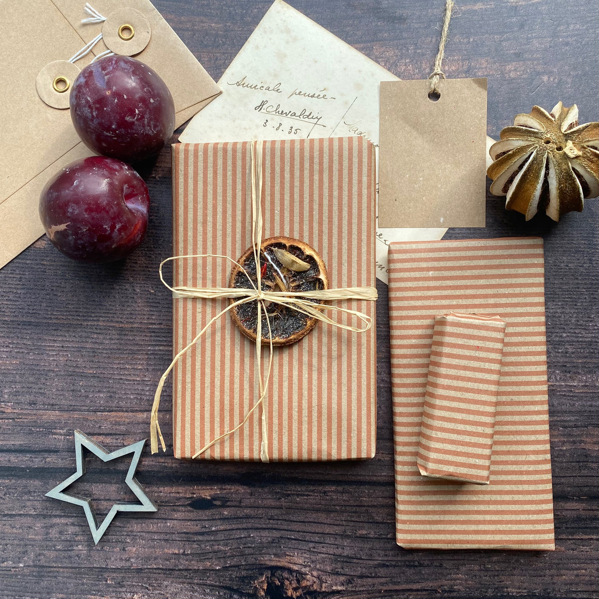 Cinnamon Stripe Paper Fibre 42 x 29.7cm
