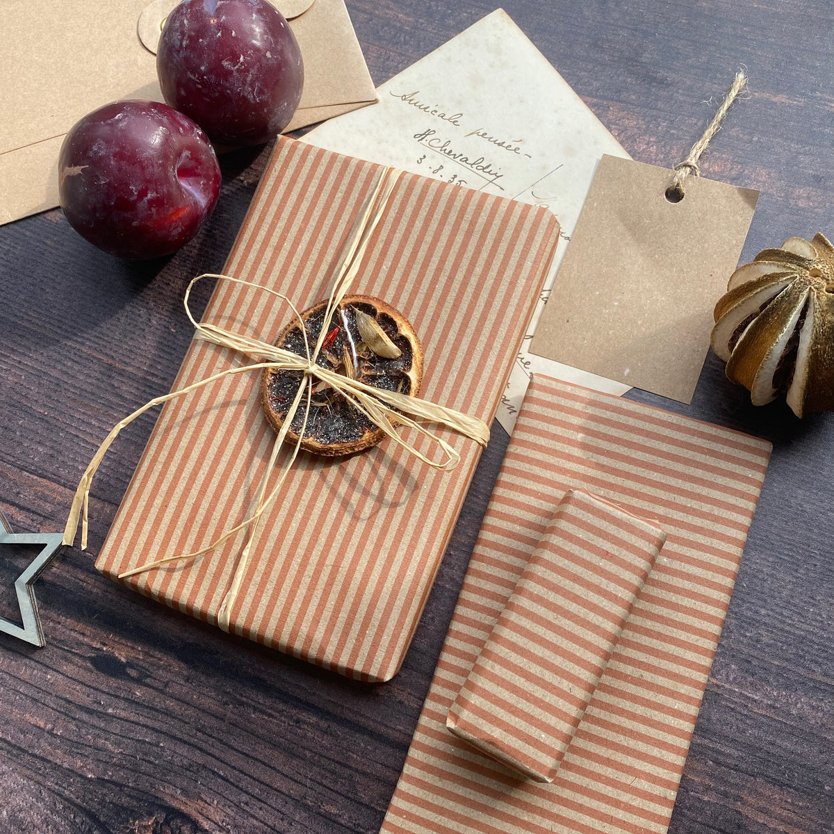 Cinnamon Stripe Paper Fibre 42 x 29.7cm