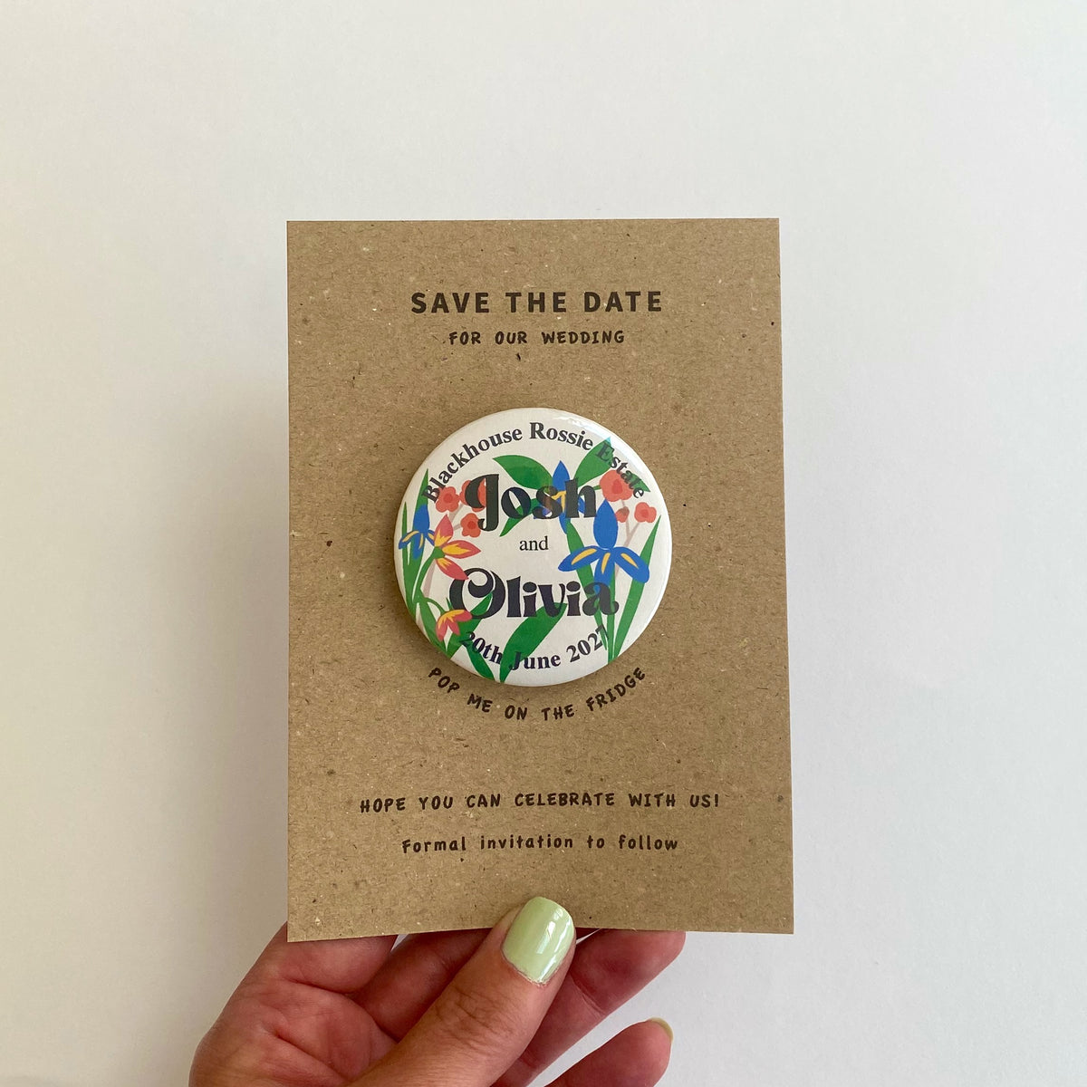 Iris Floral Save The Date Magnet