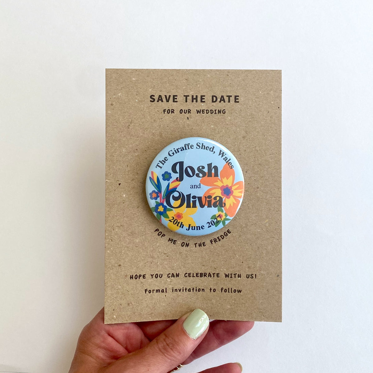 Tropical Floral Save The Date Magnet