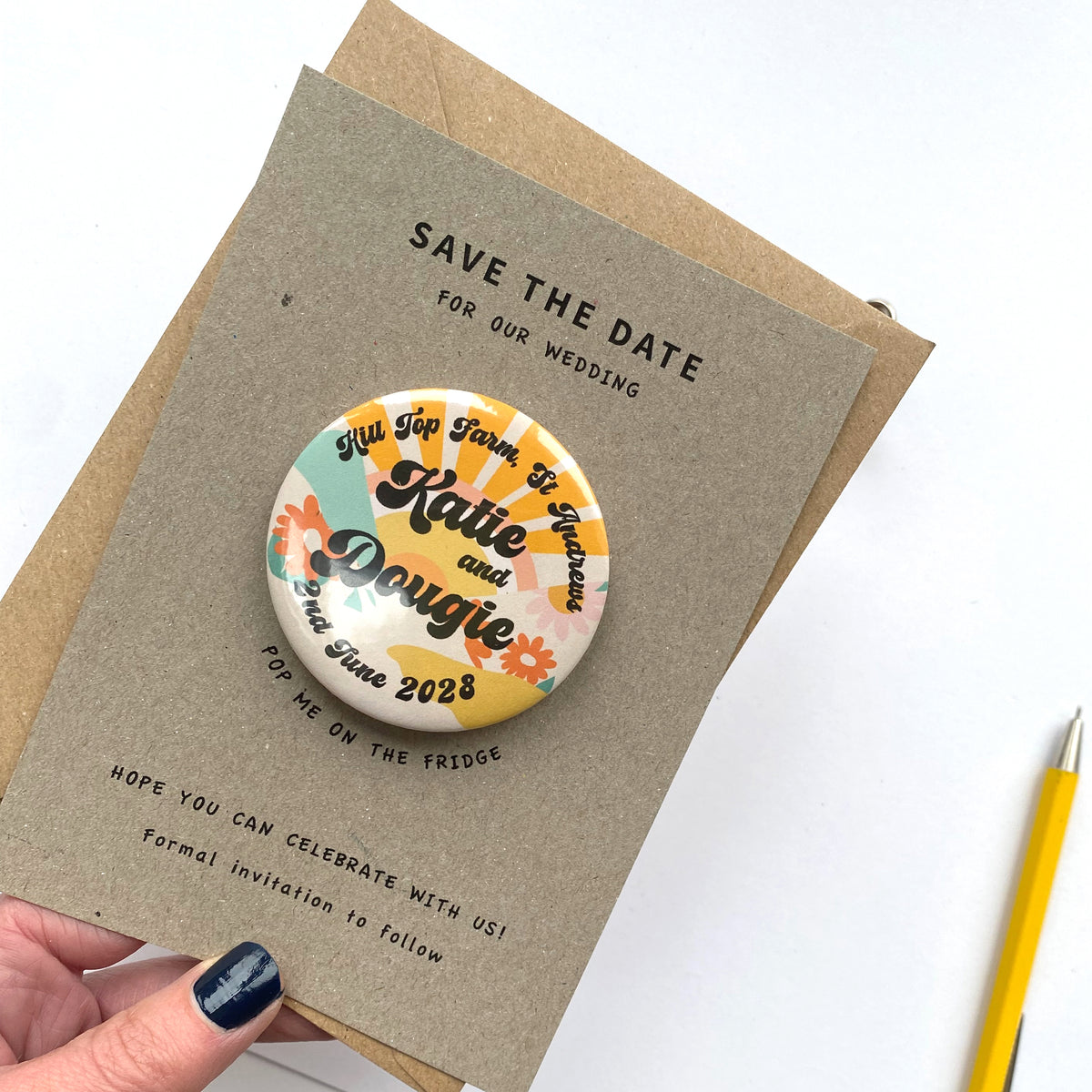 Save The Date Sunshine And Flowers Magnet