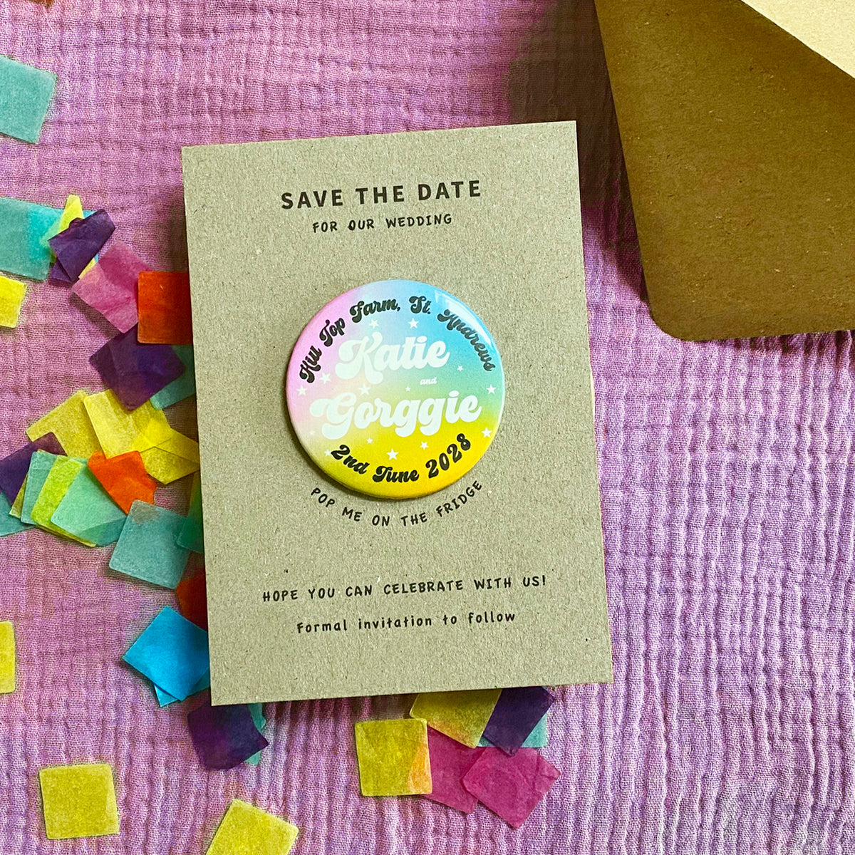 Magnet (Colourful Retro Save the Date)