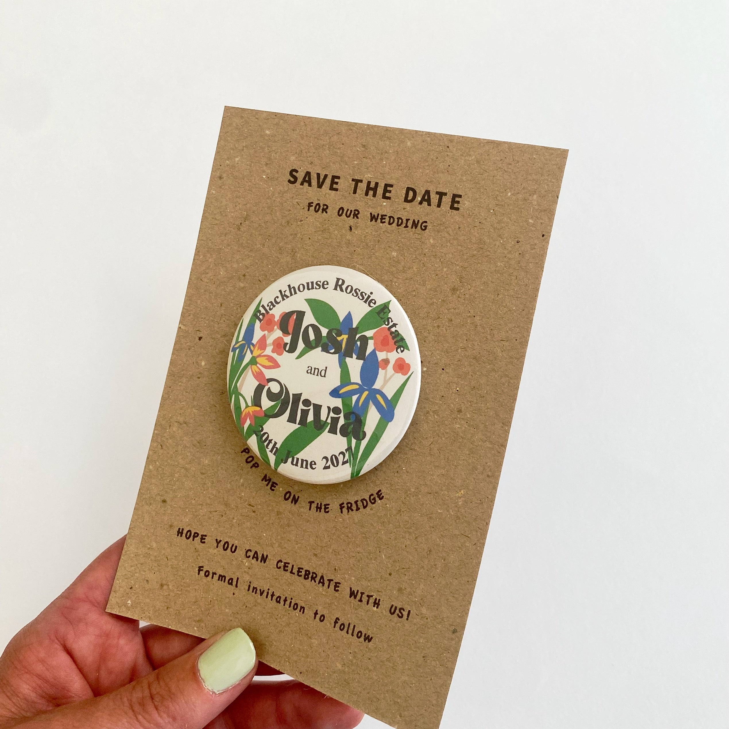 Iris Floral Save The Date Magnet