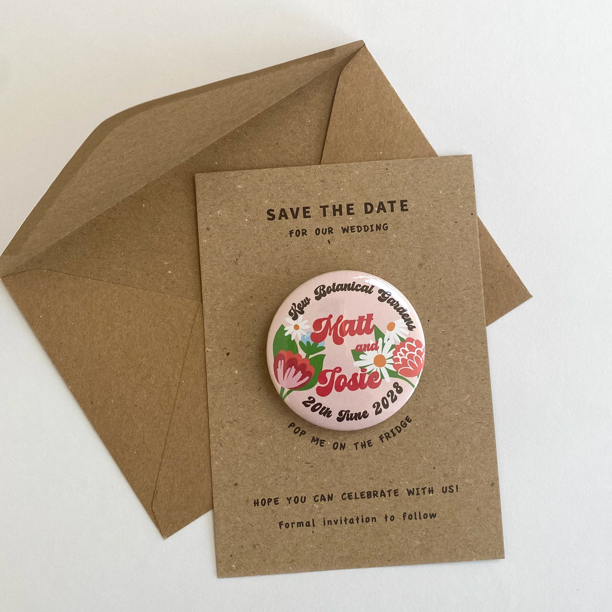 Daisy Floral Save The Date Magnet