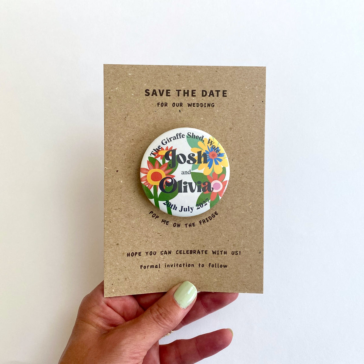 Sunflower Floral Save The Date Magnet