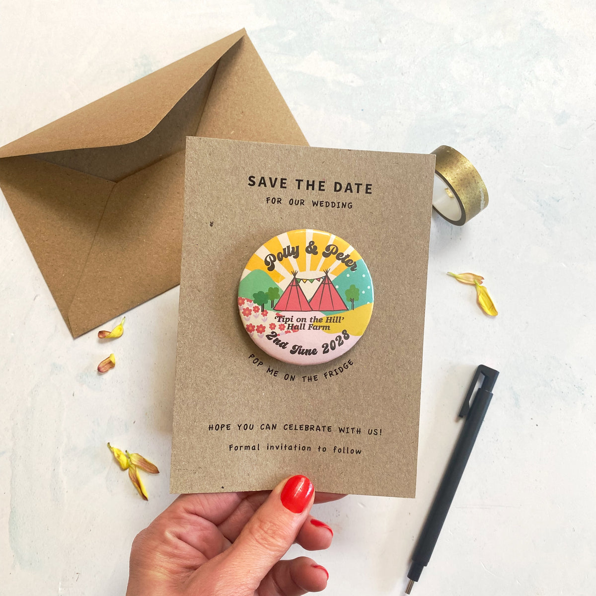 Colourful Fun Tipi Save The Date