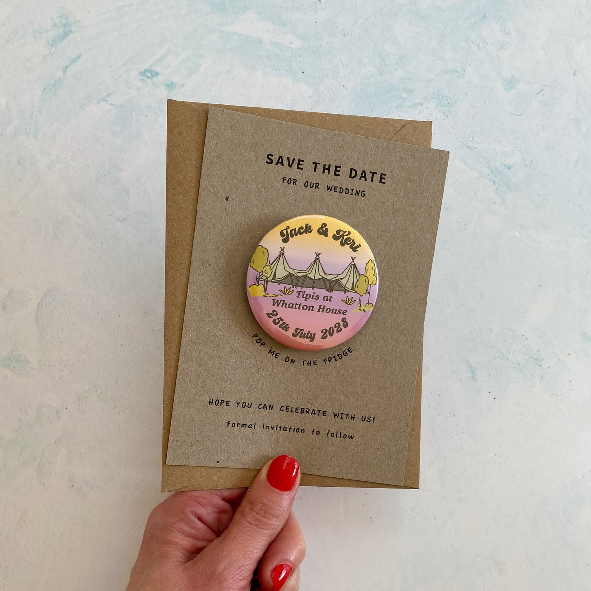 Boho Tipi Magnet Save the Date, Multi - Ombre