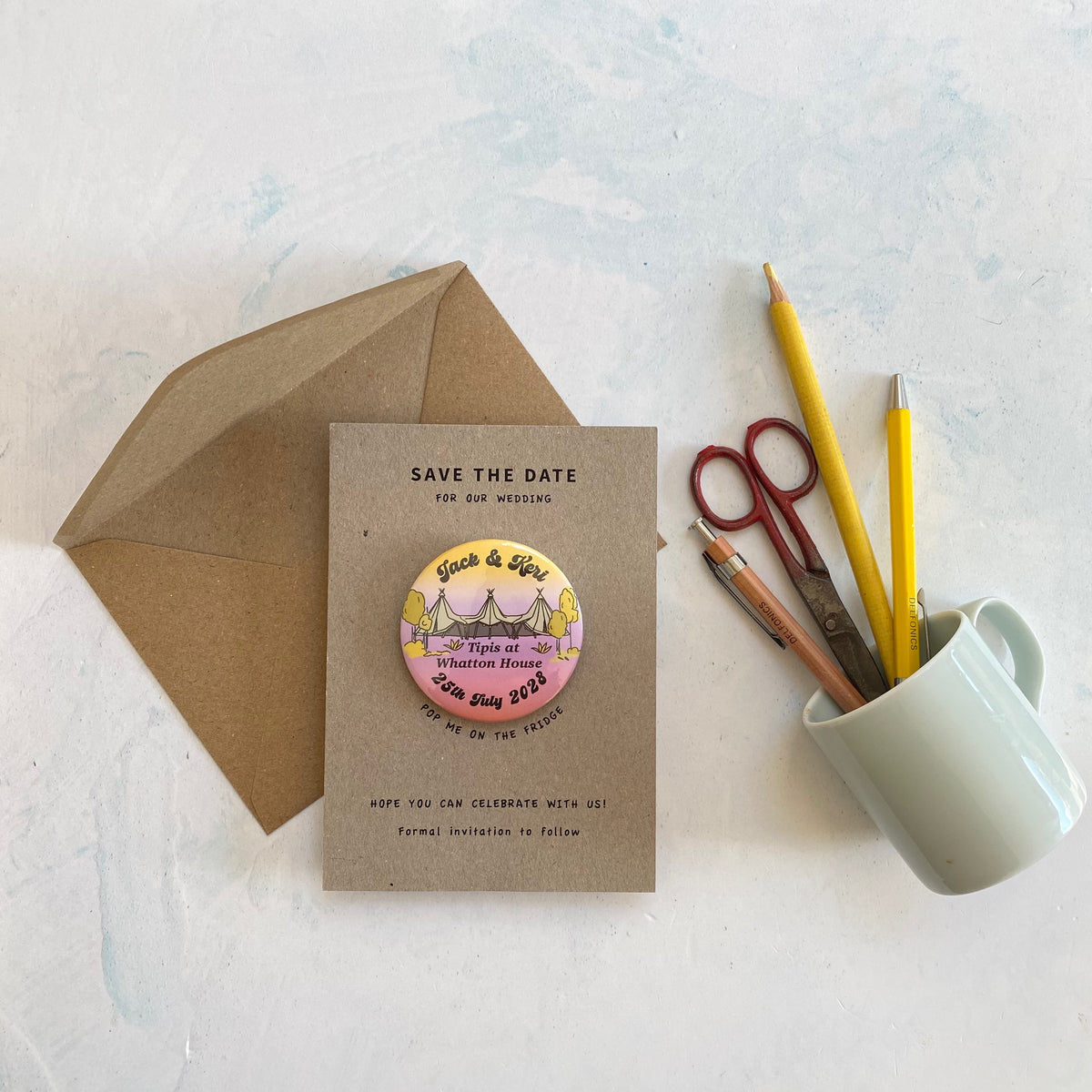 Boho Tipi Magnet Save the Date, Multi - Ombre