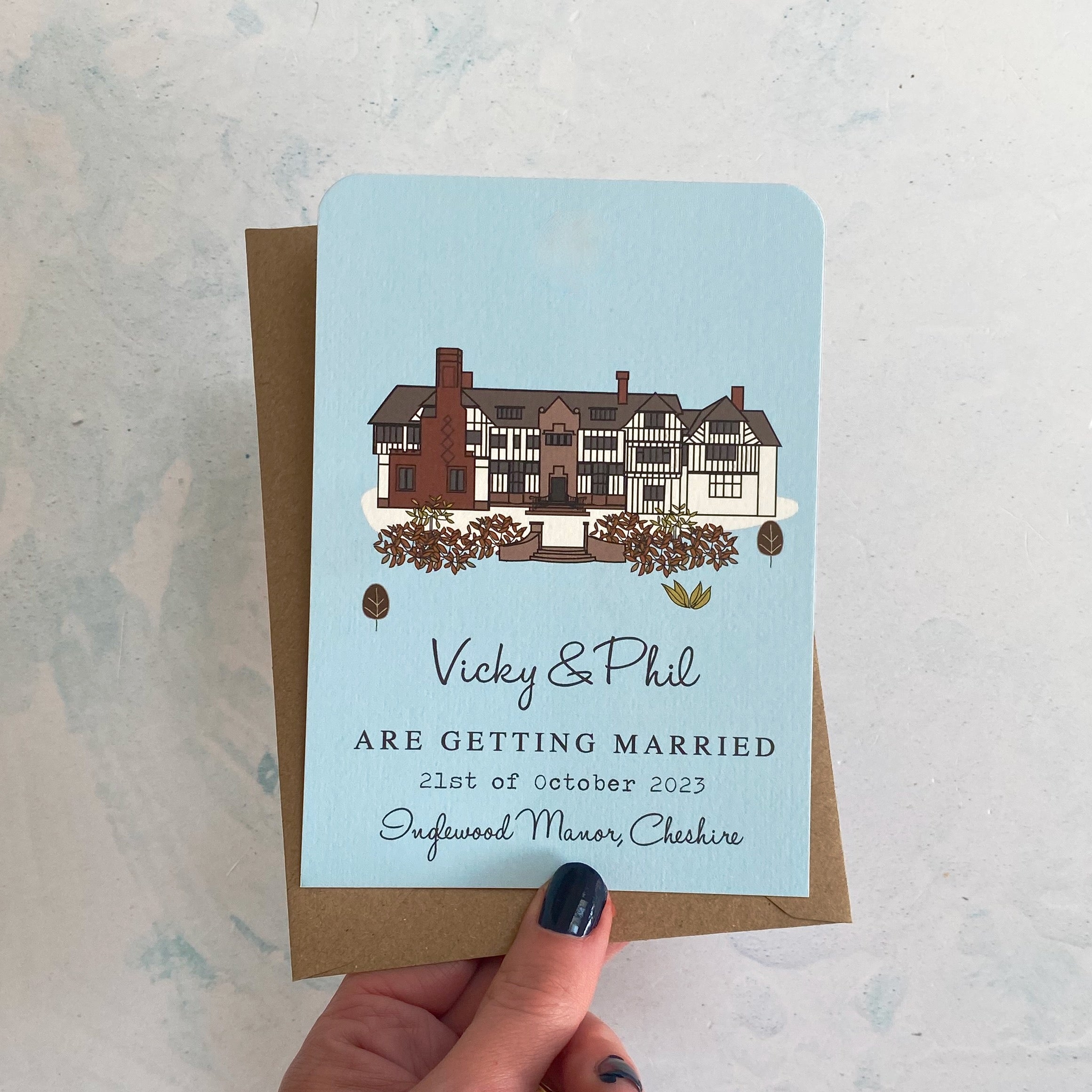 Venue Illustration Wedding Invitation