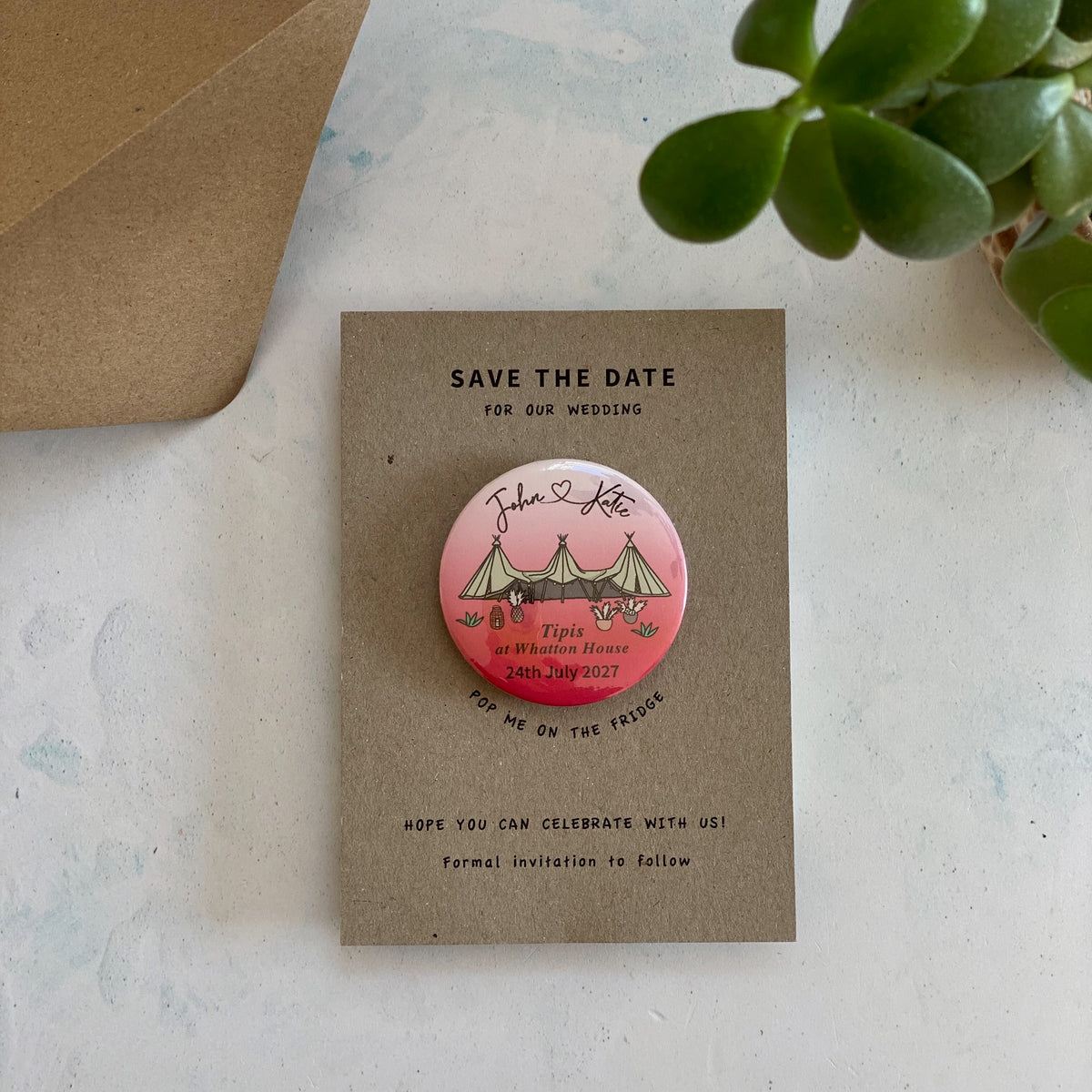 Boho Tipi Magnet Save the Date Ombre