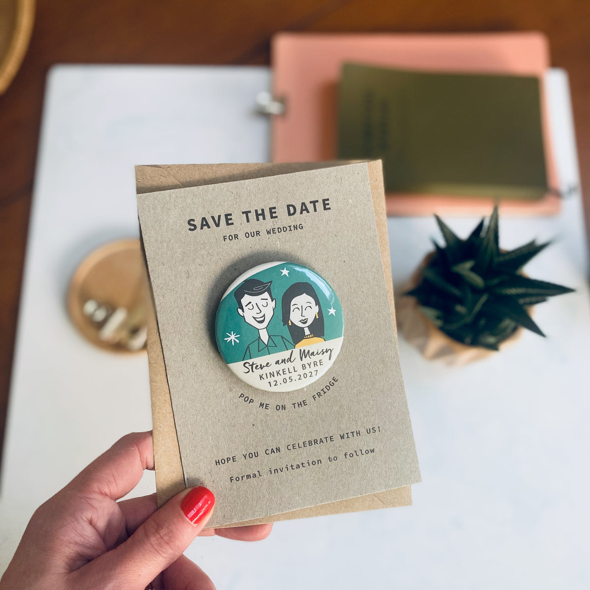 Retro Portrait Magnet Save the Date