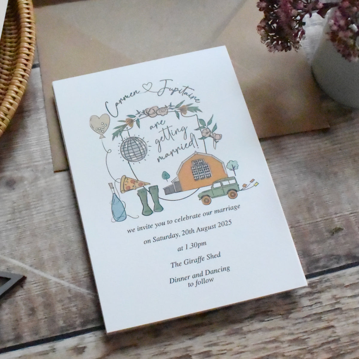 Monogram Style Wedding Invitation
