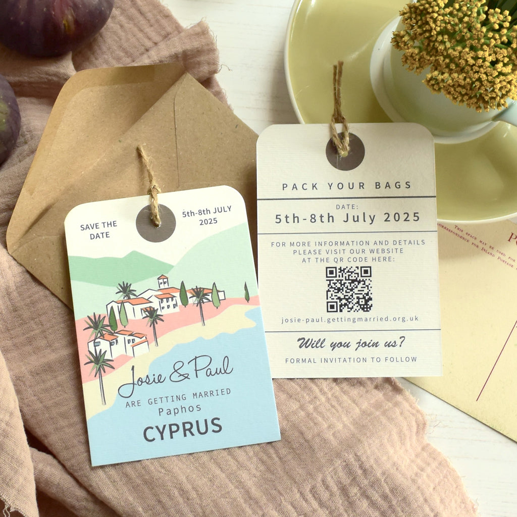 Cyprus Luggage Tag Save the Date