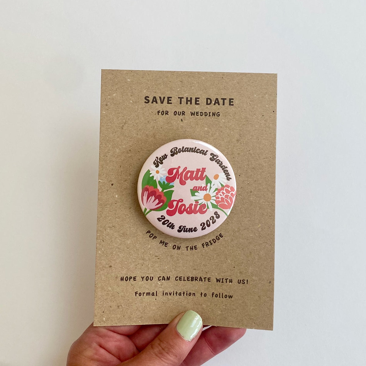 Daisy Floral Save The Date Magnet