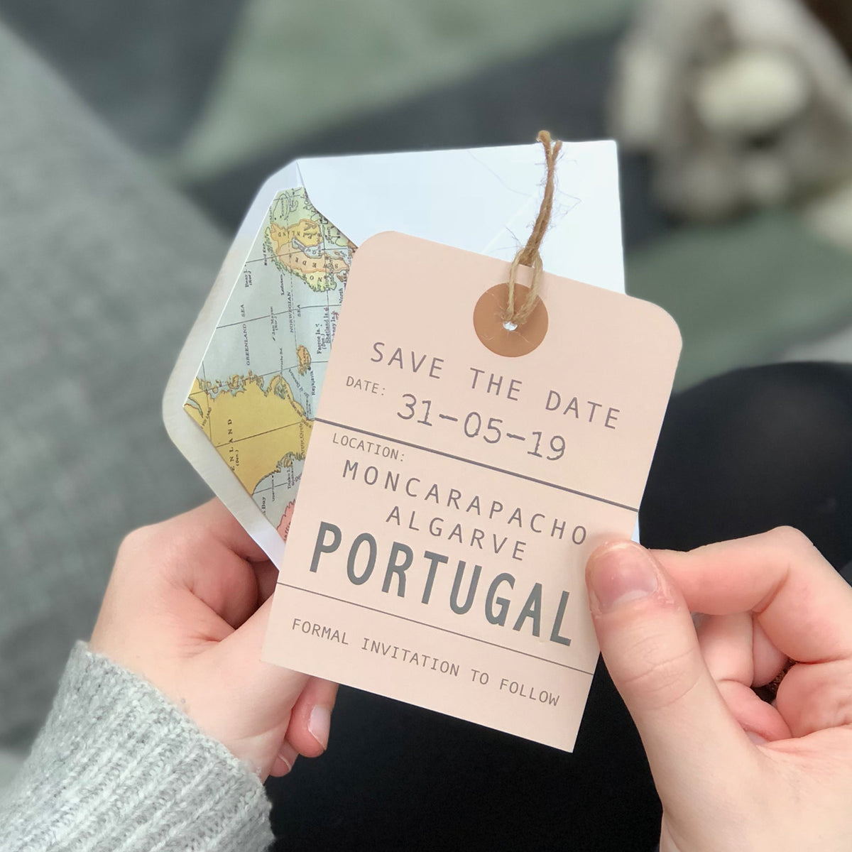 Map Luggage Tag Save The Date