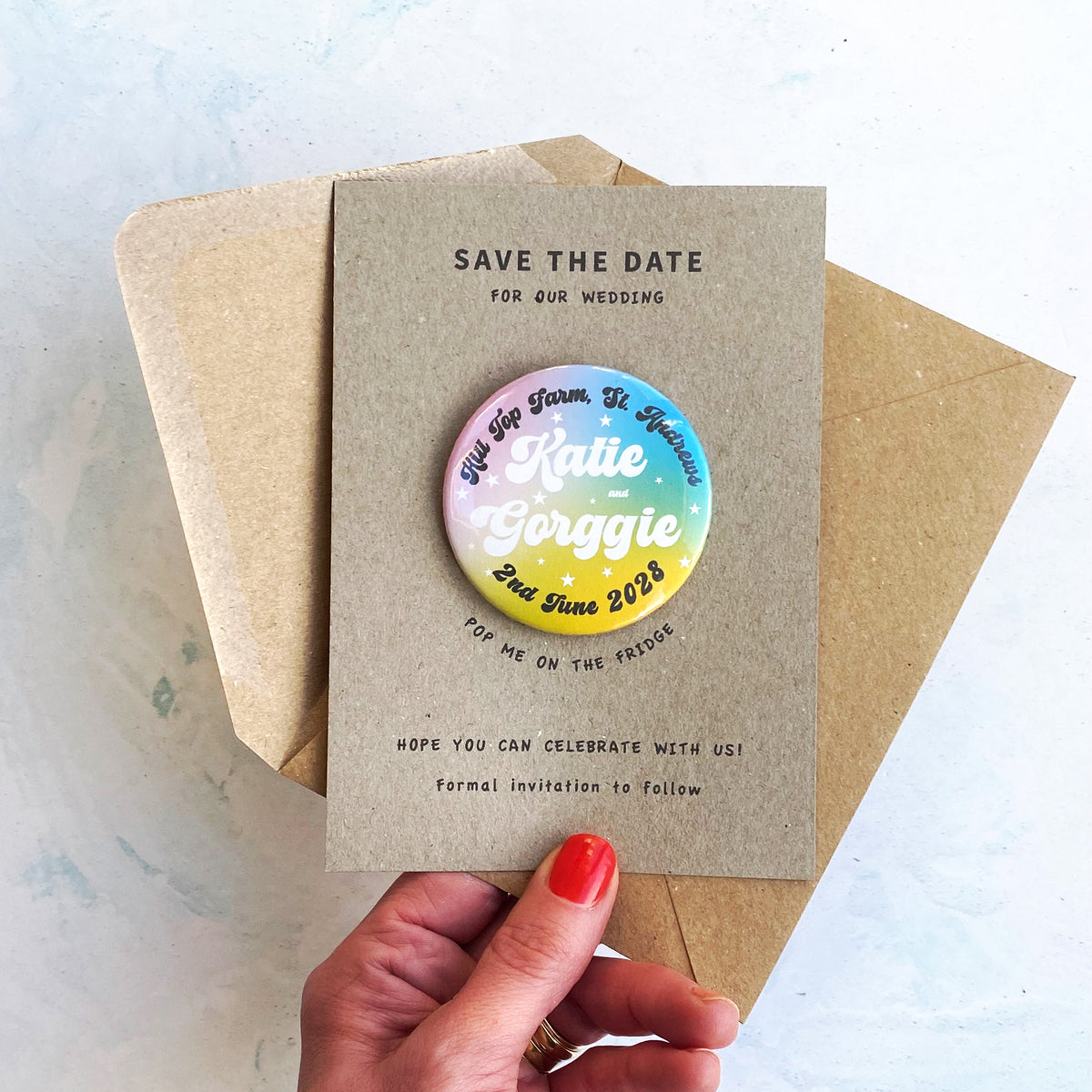Magnet (Colourful Retro Save the Date)