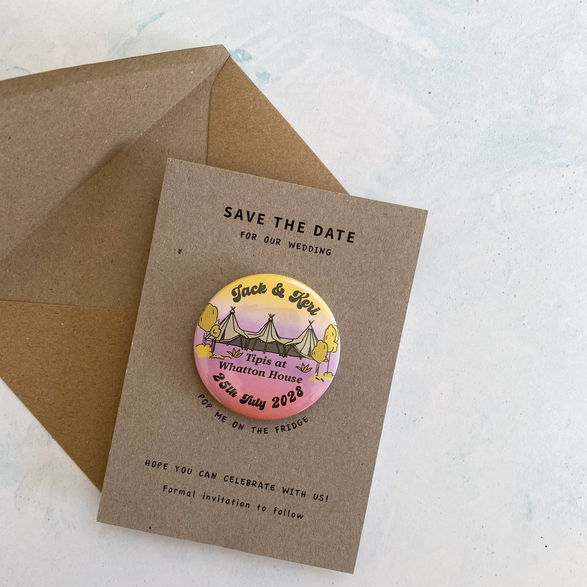 Boho Tipi Magnet Save the Date, Multi - Ombre