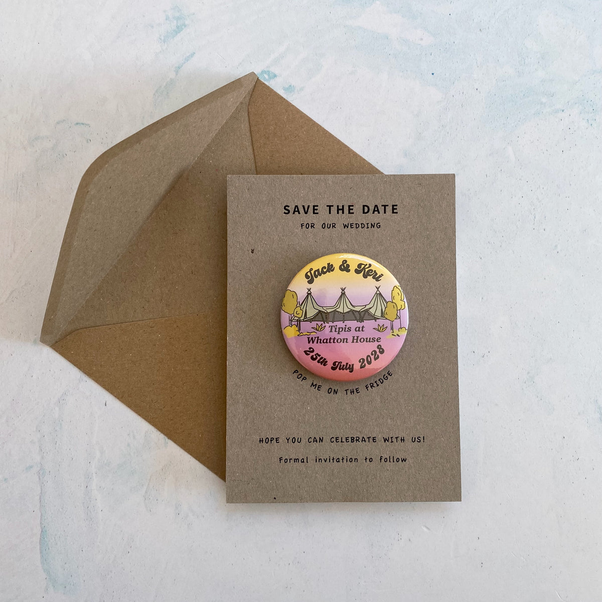 Boho Tipi Magnet Save the Date, Multi - Ombre