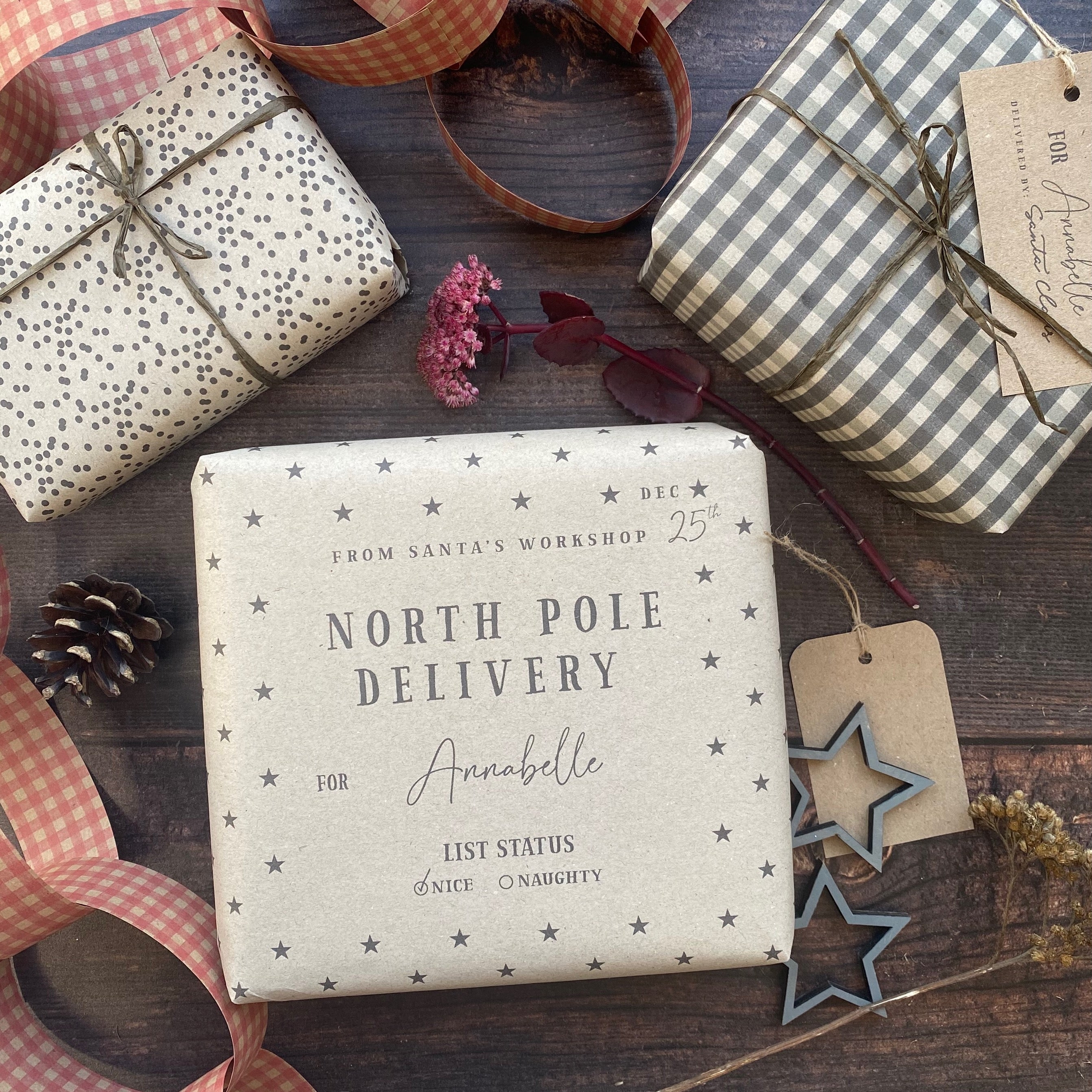 North Pole Personalised Paper Fibre Wrapping Paper