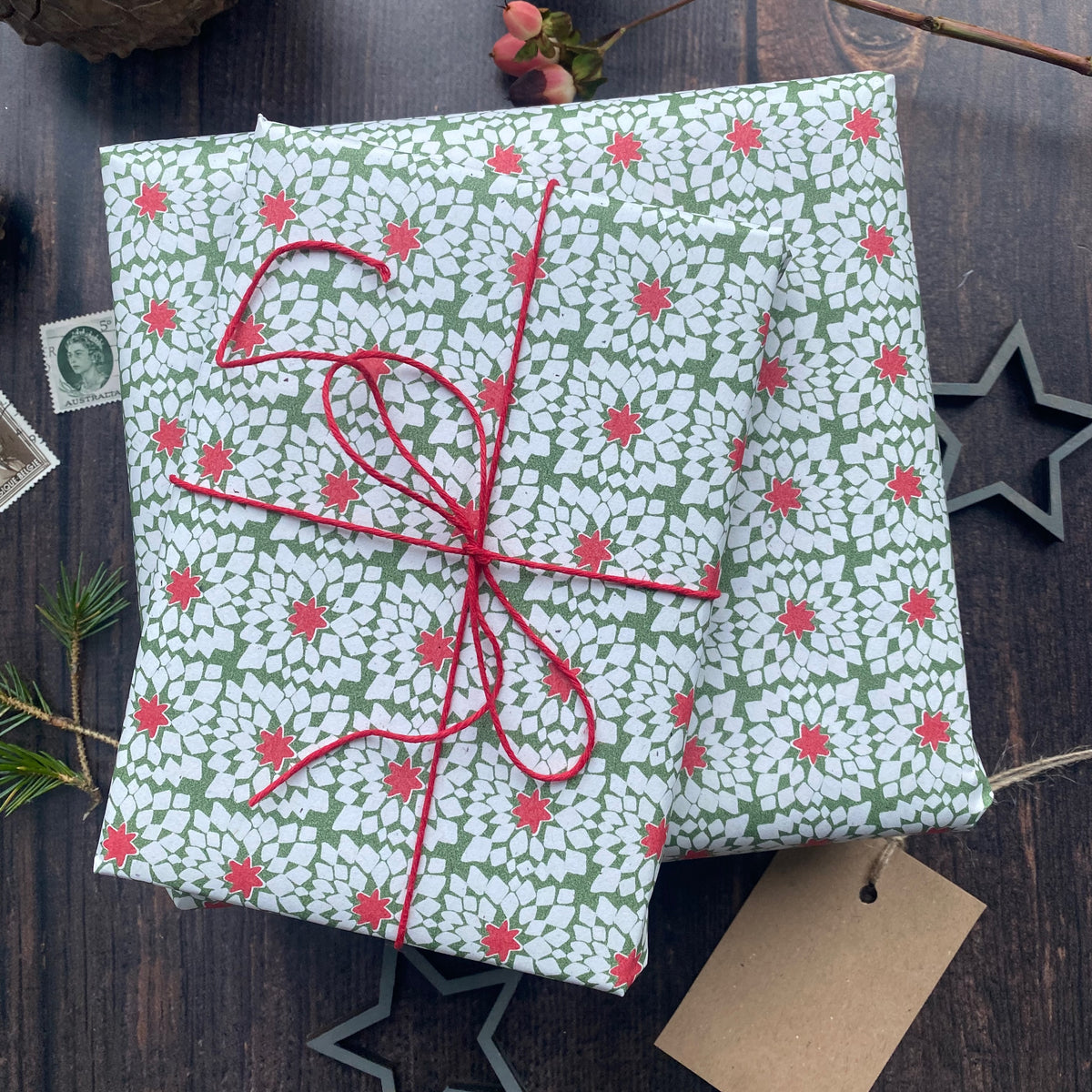 Patchwork Star Paper Fibre Wrapping Paper Set